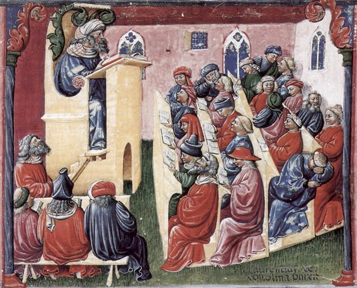 Laurentius de Voltolina - Illustration of education in 14th century