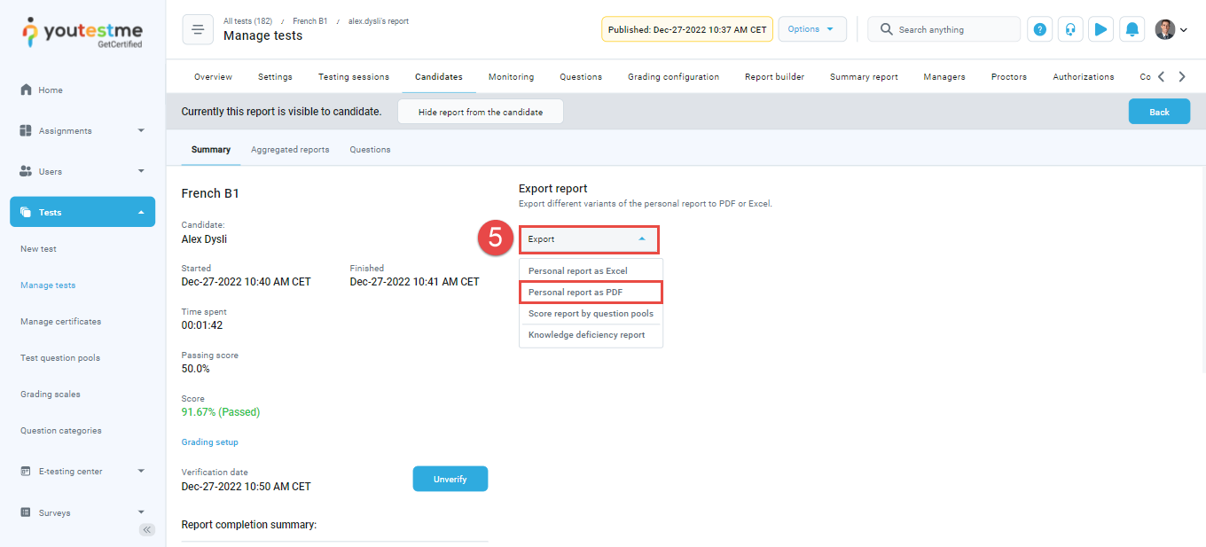 report- Export PDF Report