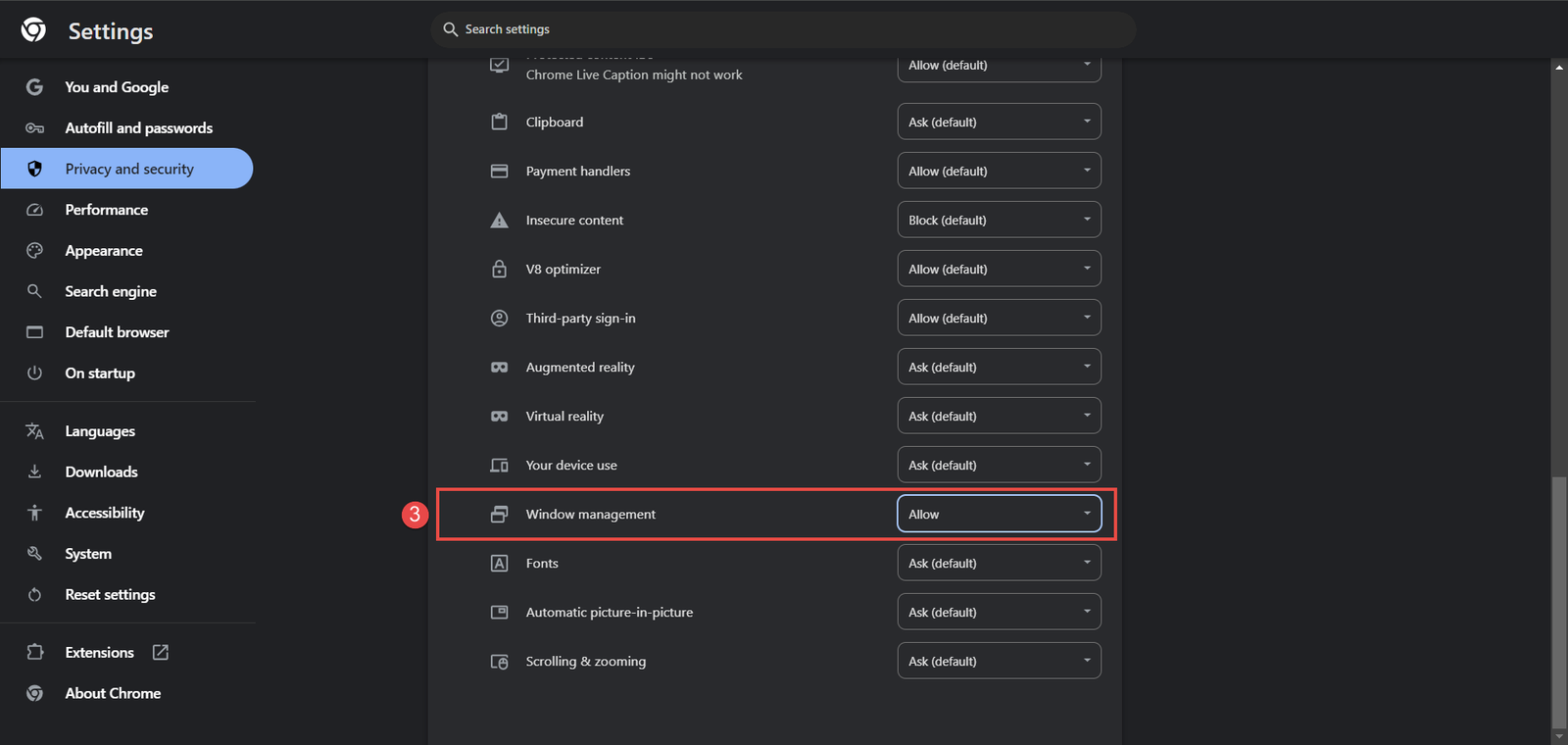 Allow window managment
