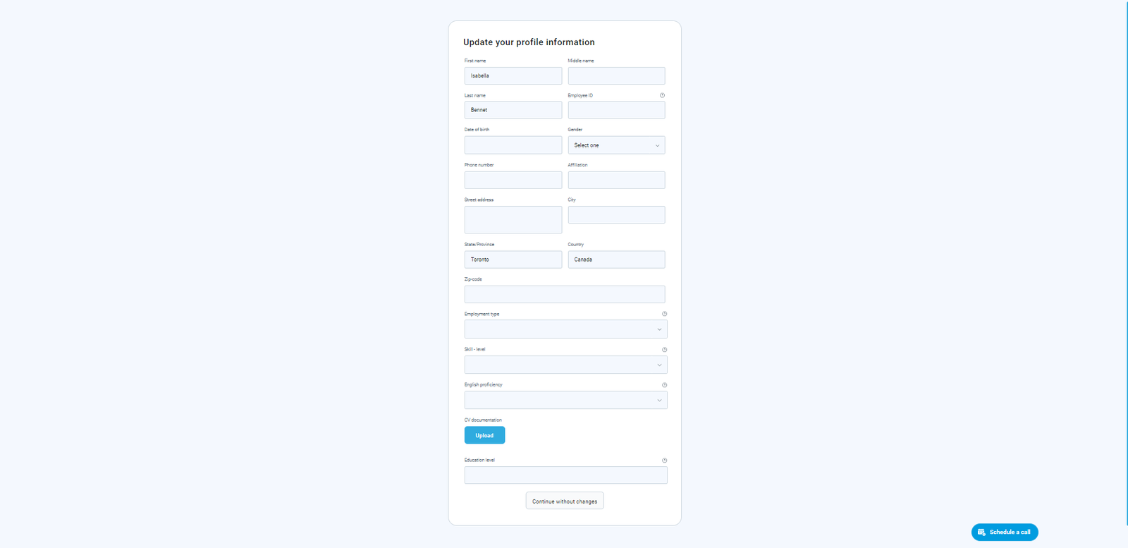Candidate using the direct link