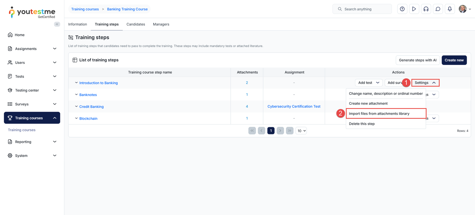 Import from attachments library