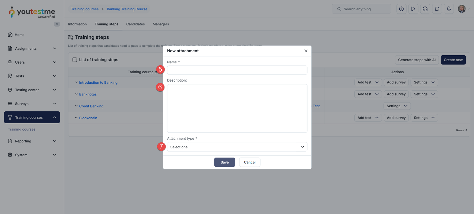 New Attachment dialog