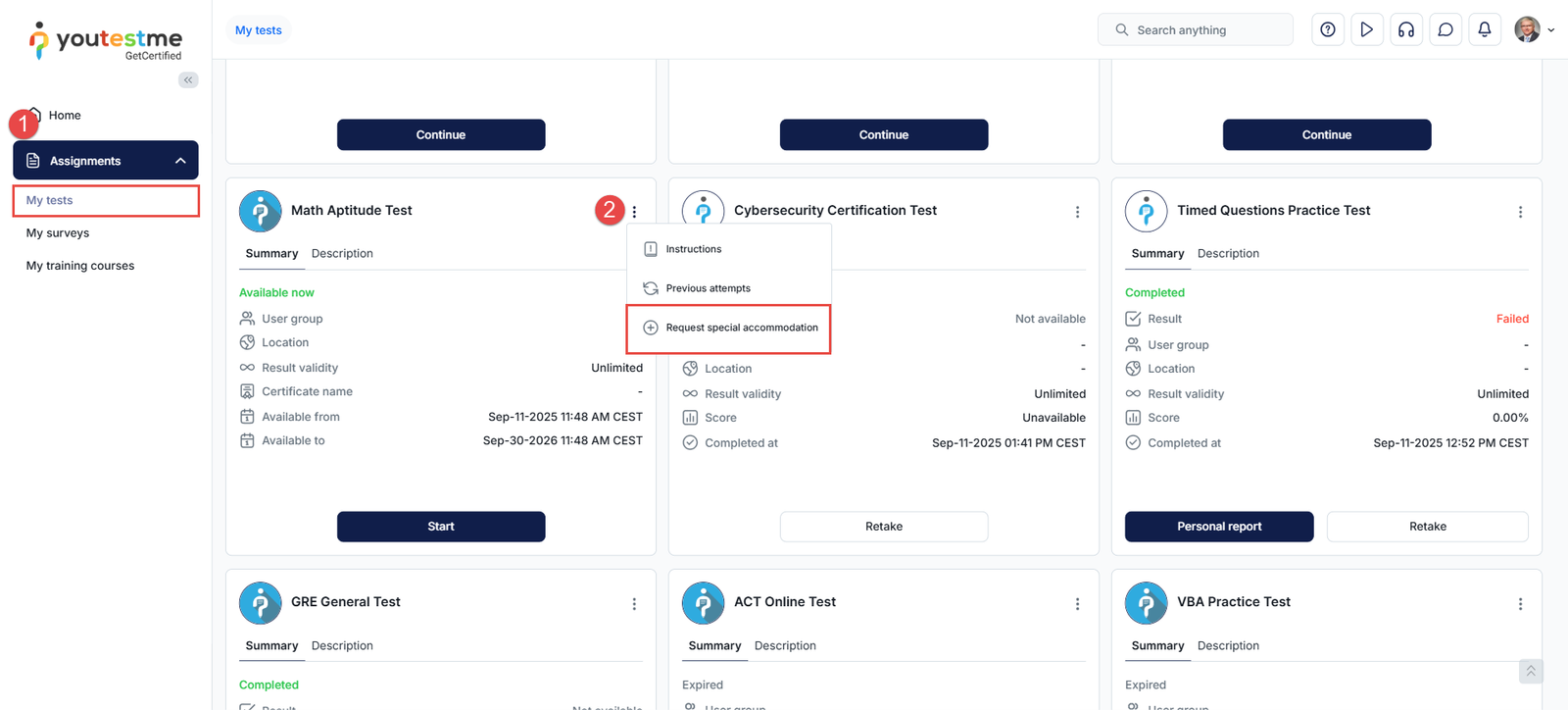 request special accommodation
