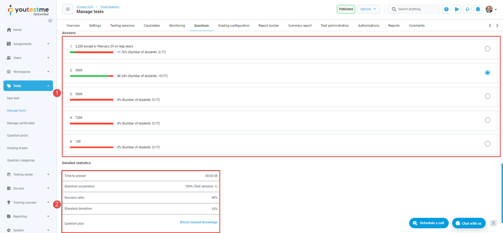 Answers key statistics