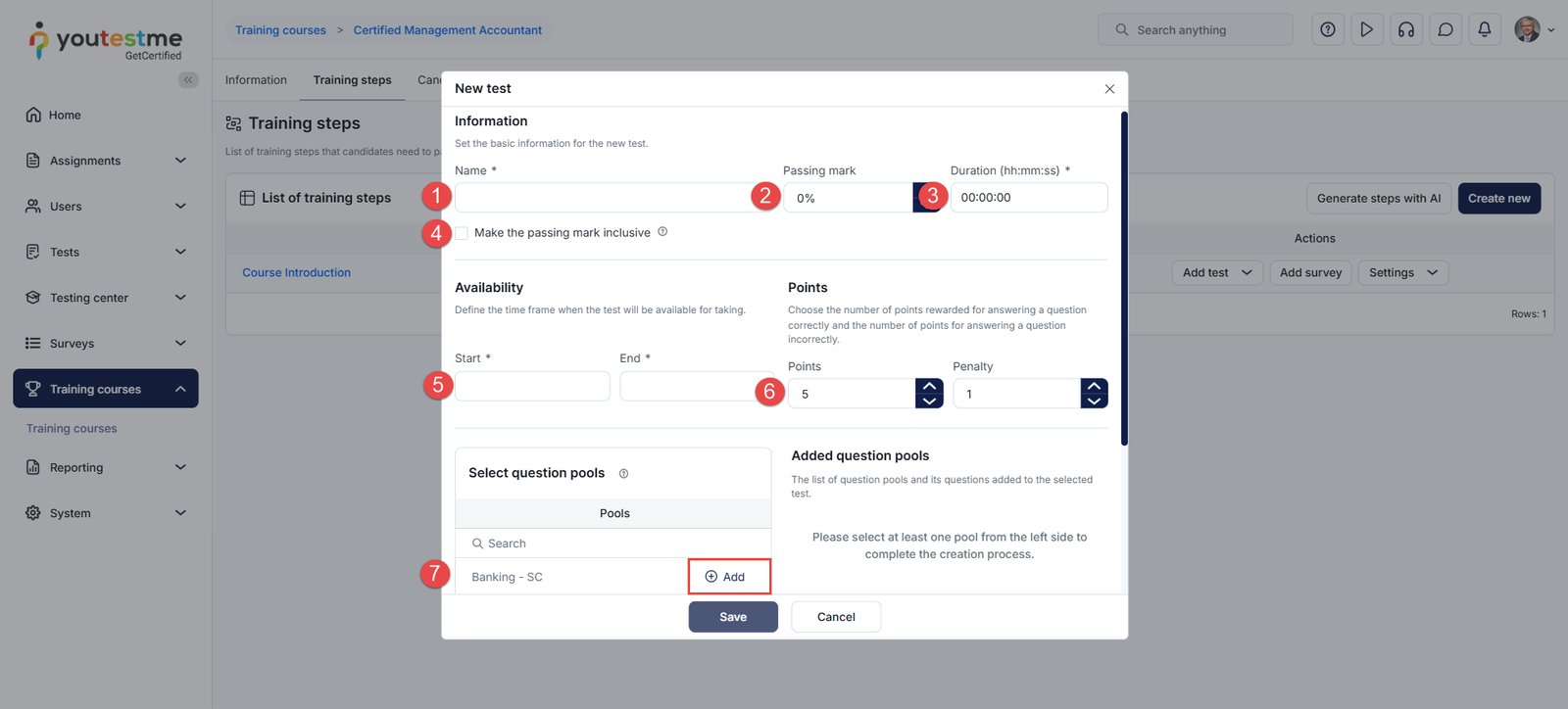 New ad-hoc test settings