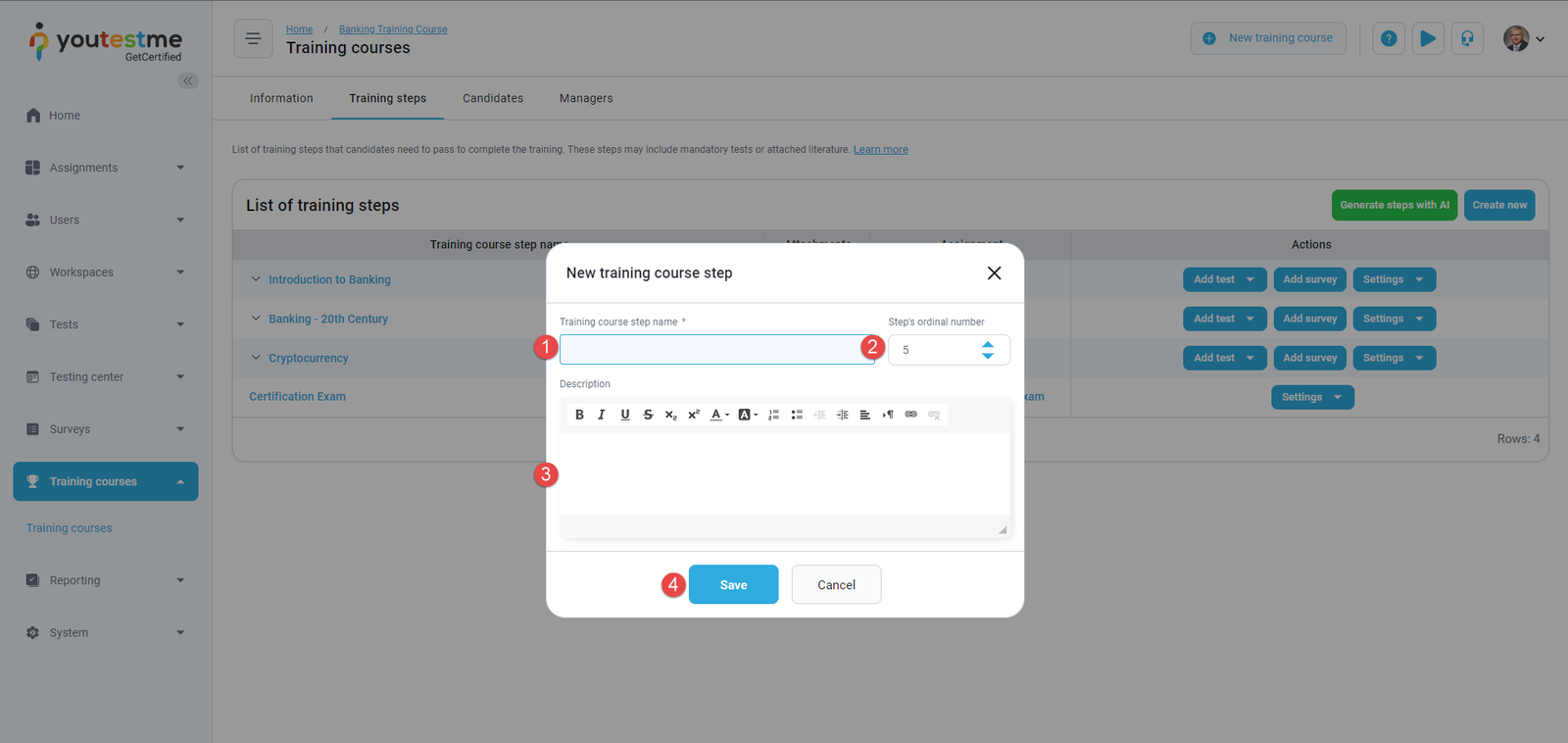 New Step Dialog