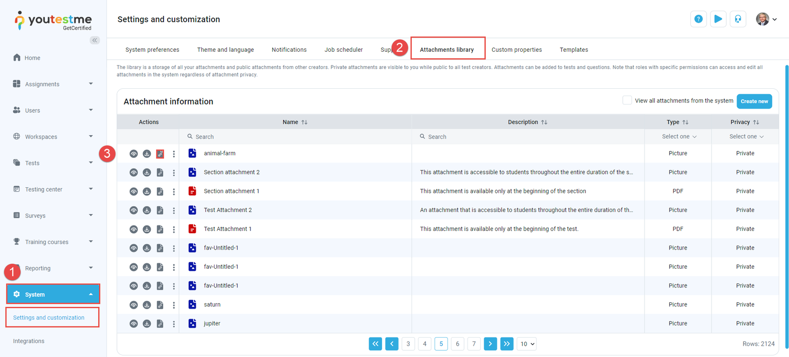 Copying the URL from the Media Library
