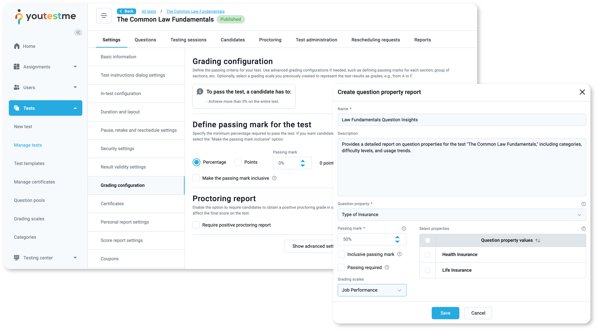 Grading and reporting